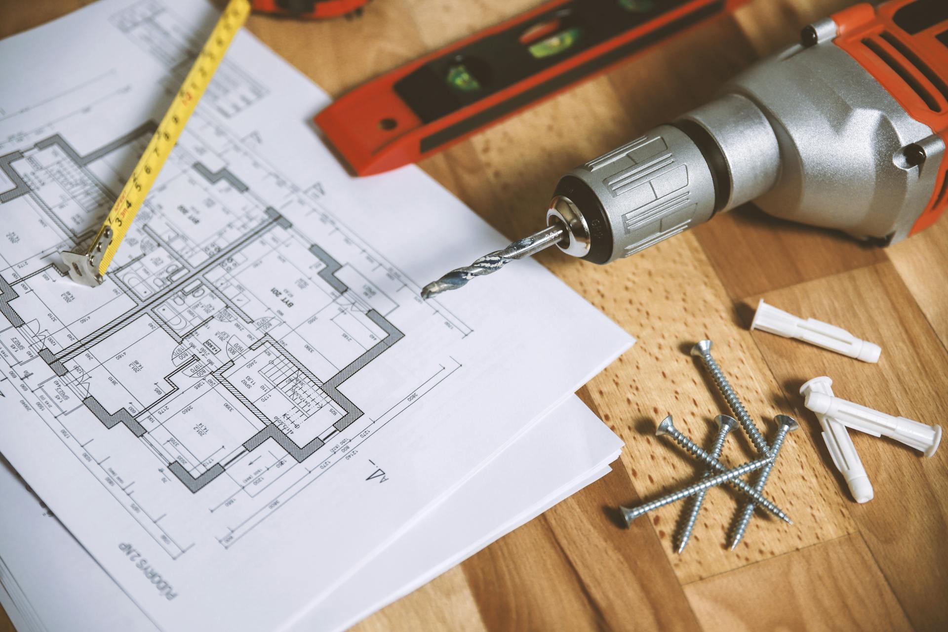 Architectural floor plans with building tools
